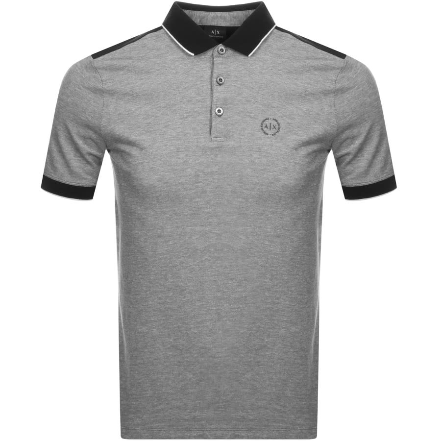 Alternative Image for ProductArmani Exchange Two Tone Polo T Shirt Black1